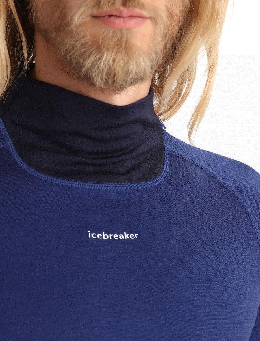 Icebreaker Merino 200 Sonebula Long Sleeve High Neck Thermal Top Férfi Base Layers Sötétkék Királykék Sötétkék | HU 1346CTVE